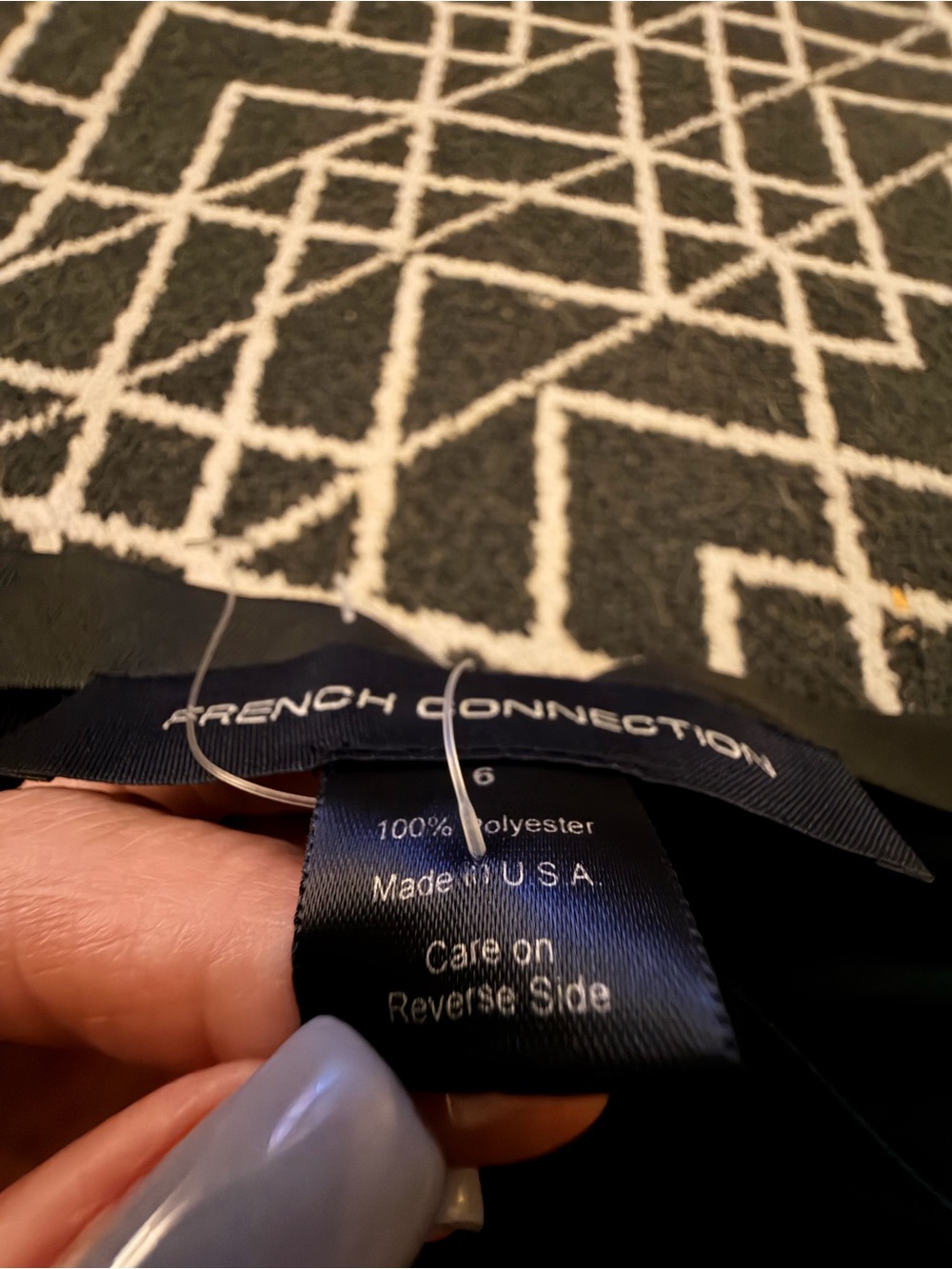 French Connection Black A-Line Skirt with Multicolor Floral Embroidery - Picture 6 of 9